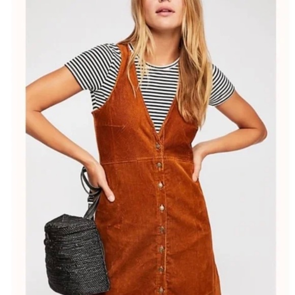 Free People Rolling Thunder Corduroy Dress - Picture 1 of 6